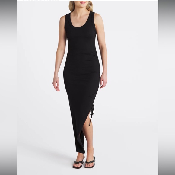 NWT Michael Stars Marine Maxi Ultra Rib‎ Knit Dress in Black. Size LP - Picture 3 of 10